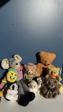 Vintage Plush Toy Bundle Teddy Bear , Mouse, Tweety Pie,
