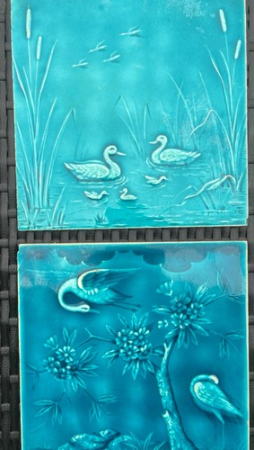 Pair victorian minton hollins - minton,