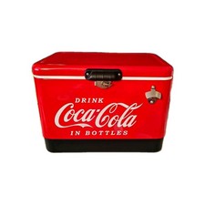 Coca-Cola 51L Ice Chest Cooler Box Camping Picnic Cool Box with Bottle Opener