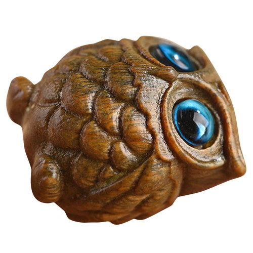 Wooden owl figurine - wooden,
