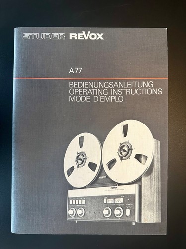 Revox a77 original owners - a77, --original