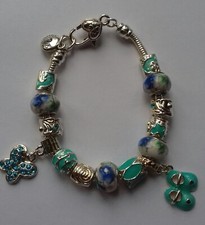 PANDORA SILVER MURANO STYLE BRACELET WITH BOX.