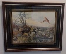Framed Print Of Dogs And Pheasants