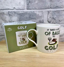 Golf Quote Mug Gift Boxed FIne