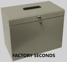 A4 Metal Silver/Grey Filing Box Storage Lockable 5 Suspension File  ""SECONDS""