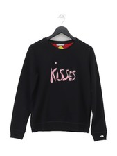 Bella Freud Women's Jumper M Black Graphic 100% Cotton Round Neck Pullover