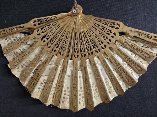 Antique handheld fan carved - handheld, fan,