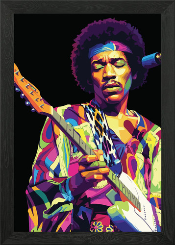 Jimi hendrix colorful portrait - hendrix,