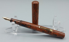 Vintage c.1920's WHS The Seal Pen Mottled Red Vulcanite GP Trim 14k Nib VGC GWO