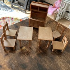 Dolls House Furniture  Epoch Tables Chairs Wall Unit 1985