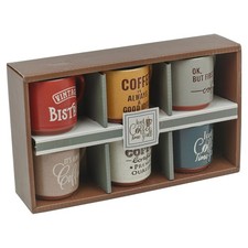 6 Coloured Stoneware Coffee