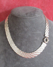 VINTAGE Milor 925 STERLING SILVER BRAIDED CHAIN NECKLACE, Italy, 38grams, QVC