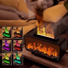 LED Air Diffuser Aroma Oil Humidifier Fireplace Flame Effect Home Relax Defuser
