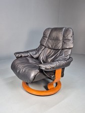 Vintage Ekornes Stressless Leather Swivel Chair 1980s Retro EB10170 MSWI