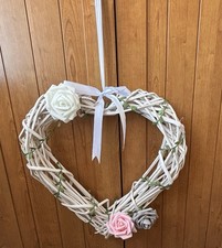 White Wicker Heart Wall Hanging Decor