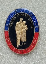 A Token of thanks Colliery Mining Miners Strike 1984 NUM  Badge