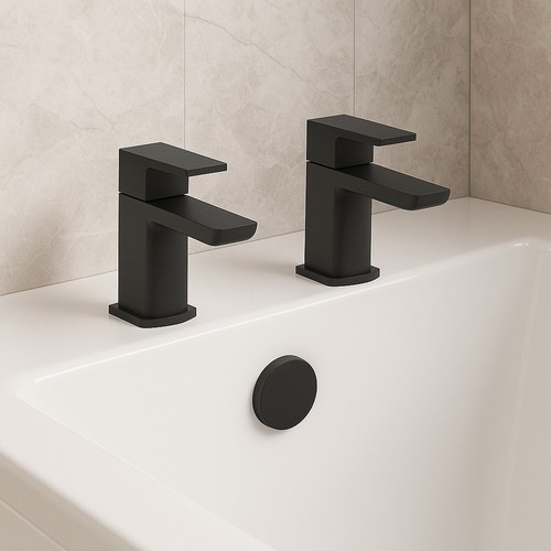 Mura matt black bath pillar - matt,