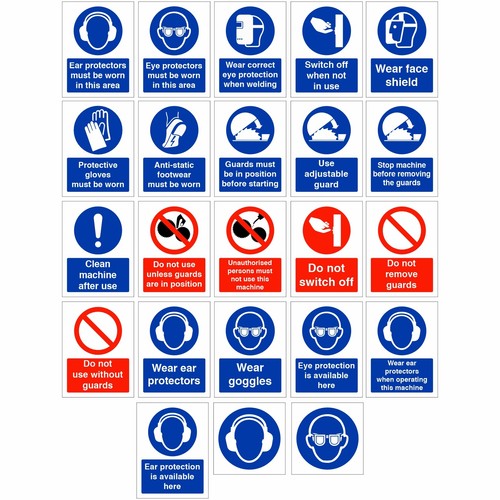 Machinery warning signs - warning,