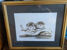 Vintage Hand Drawn Otter Art Framed Picture