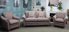 PARKER KNOLL ASHBOURNE 2-SEATER SOFA & 2x ARMCHAIRS IN COUNTRY ROSE FABRIC