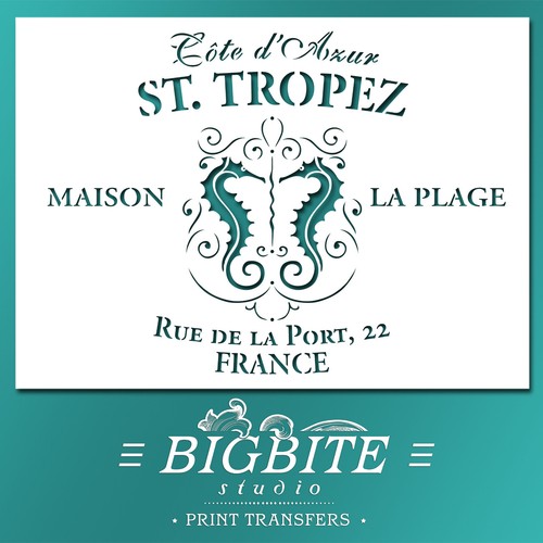 Shabby chic stencil french - , stencil: