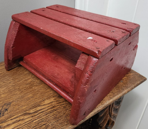 Chippy red painted wooden - red,