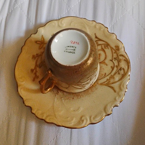 Limoges porcelain cream gold - limoges, &