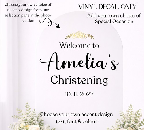 Personalised christening vinyl - personalised,