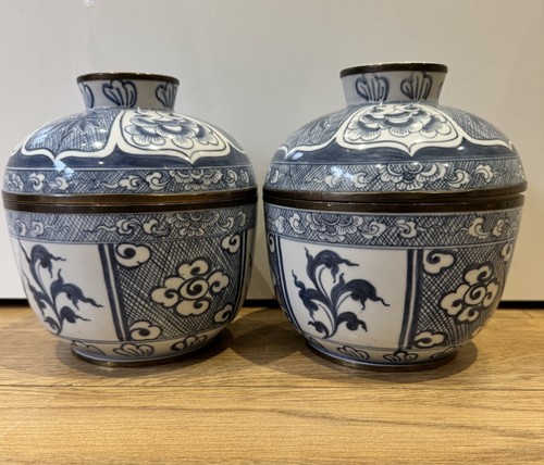 Pair vintage chinese blue - vintage,