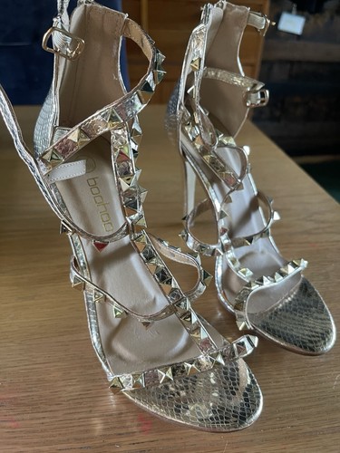 Gold boohoo stiletto heel high - boohoo,