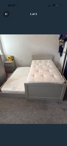 Single bed with pull - bed, below