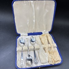 GEORGE VI Teaspoons 1937 Coronation Spoon Set EPNS Boxed Original Wrapping