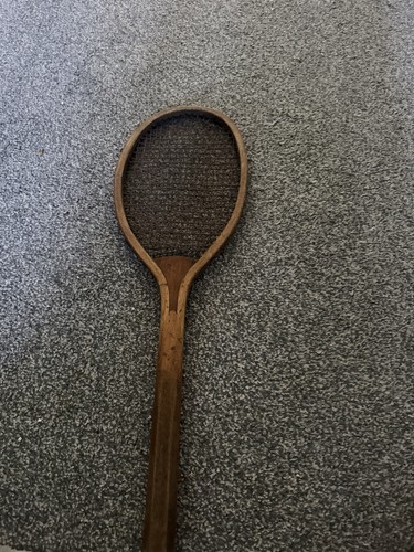 Antique wooden tennis racket - wooden,