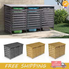Double/Triple Wheelie Bin Storage Store Cover Garden Wooden Rubbish Dustbin Shed