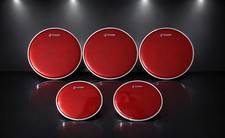 5 X DRUM HEADS RED HYD Tom Tom