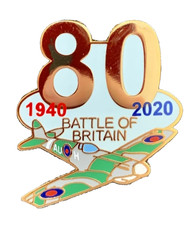BATTLE OF BRITAIN 80TH ANNIVERSARY (1940-2020) PIN BADGE RAF ROYAL AIR FORCE WW2