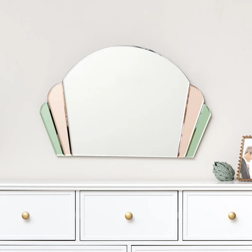 Pink green glass art - art, deco
