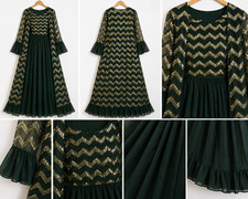 Bottle Green Pakistani 3 Piece