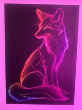 Displate Neon Fox Metal Poster