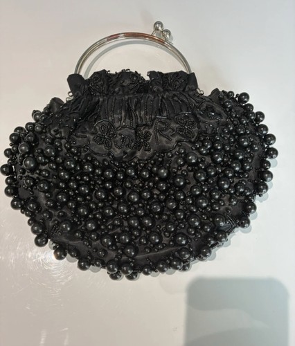 Vintage black velvet - vintage, pearl