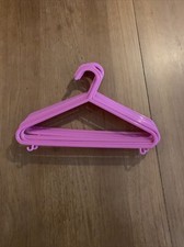 childrens 12 plastic coat hangers with trouser/skirt bar - 30cm Bright Pink 