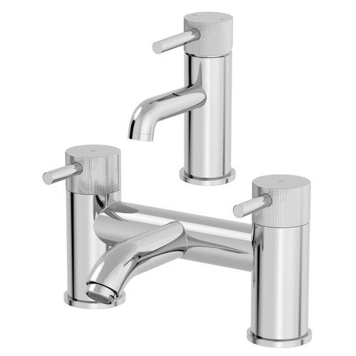 Fluted bathroom bath filler - fluted,