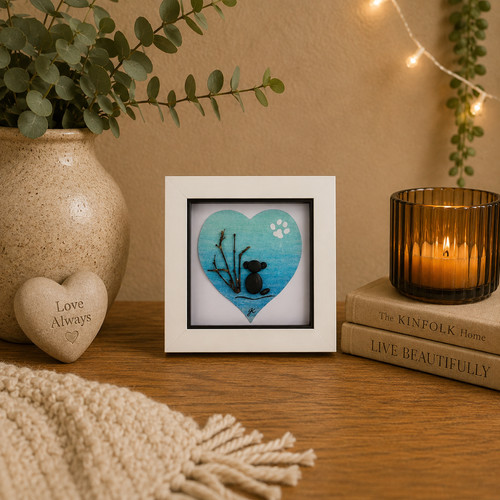 Dog pebble art picture - art,