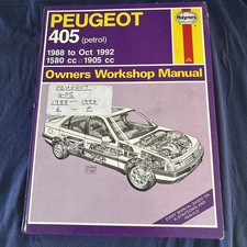 Haynes PEUGEOT 405 1988 TO 1992 PETROL HAYNES WORKSHOP  OWNERS MANUAL. 1559
