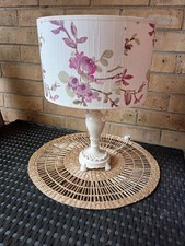 Vintage Cream Ornate Lampbase and  floral  lampshade