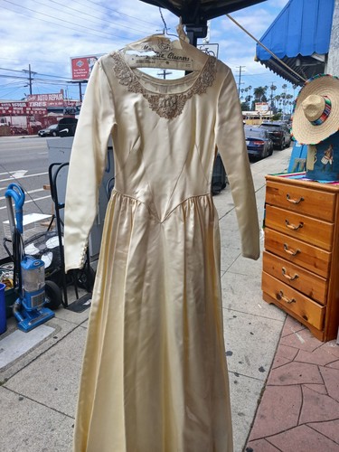 Vintage 1940s beaded satin - beaded,