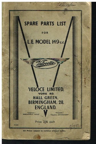Velocette mk1 - le, (150cc)