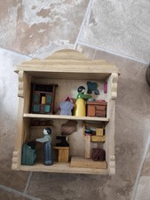 Vintage Wooden Miniature Diorama – Tailor’s Workshop Folk Art Scene Rustic...
