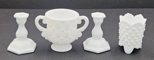 Fostoria milk glass - fostoria, sugar