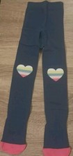Girls Tights, 3 to 4 Years, Navy Blue multi colour love Heart, Pink toes & ankle